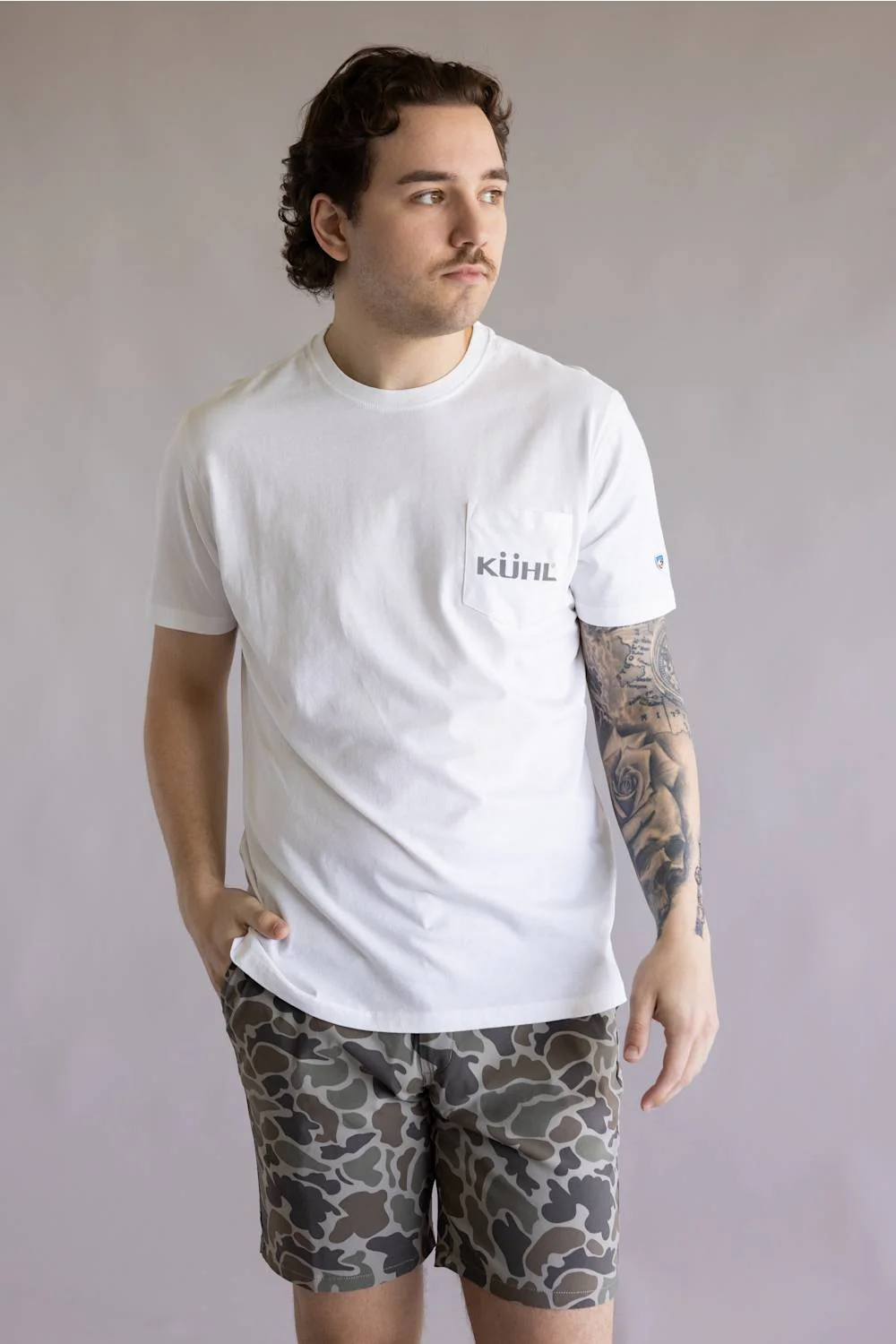 Kuhl St. Bernard T-Shirt for Men in White | 7597-WHITE - Image 5
