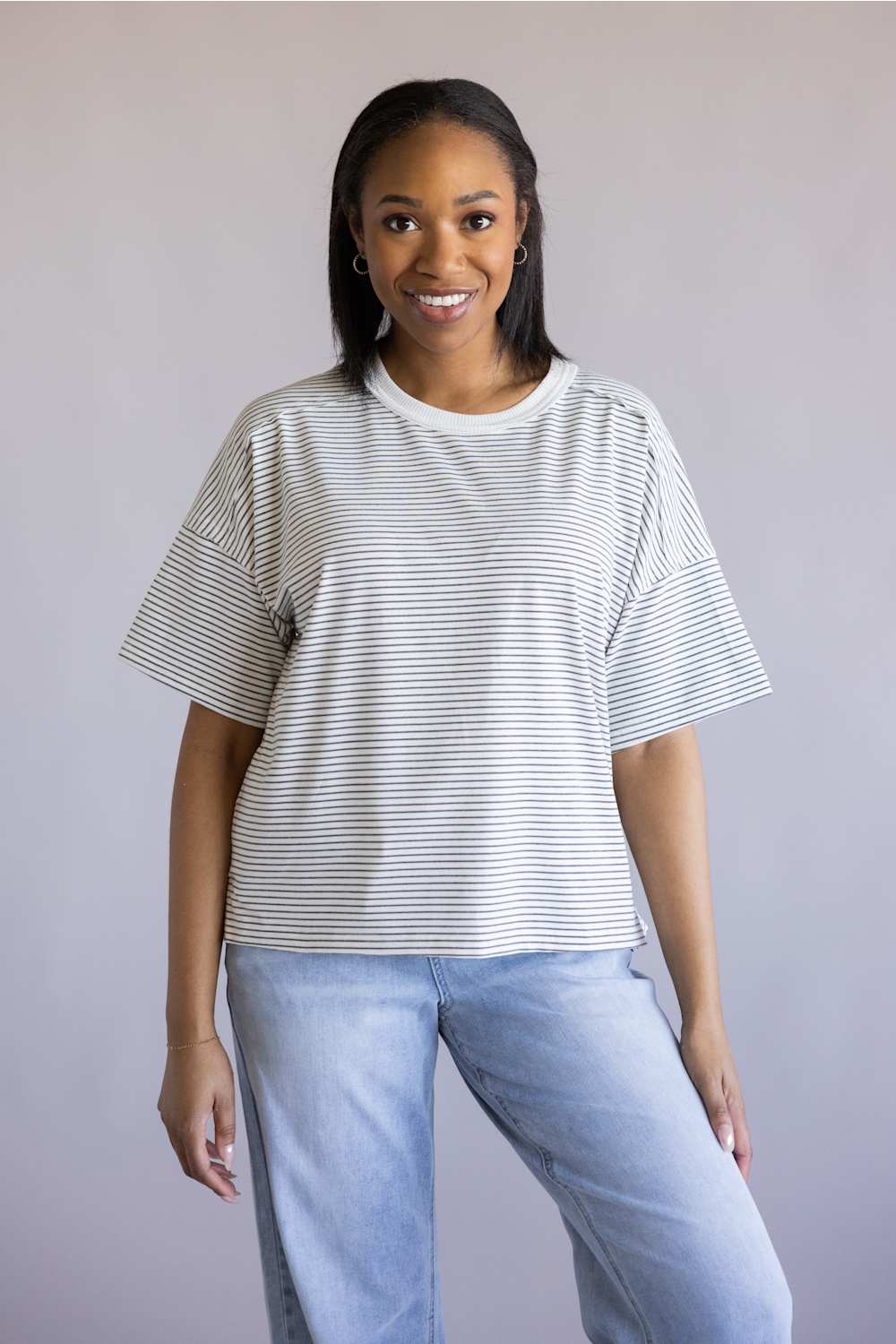 La Miel Basic Striped Drop Should Top for Women - Image 2