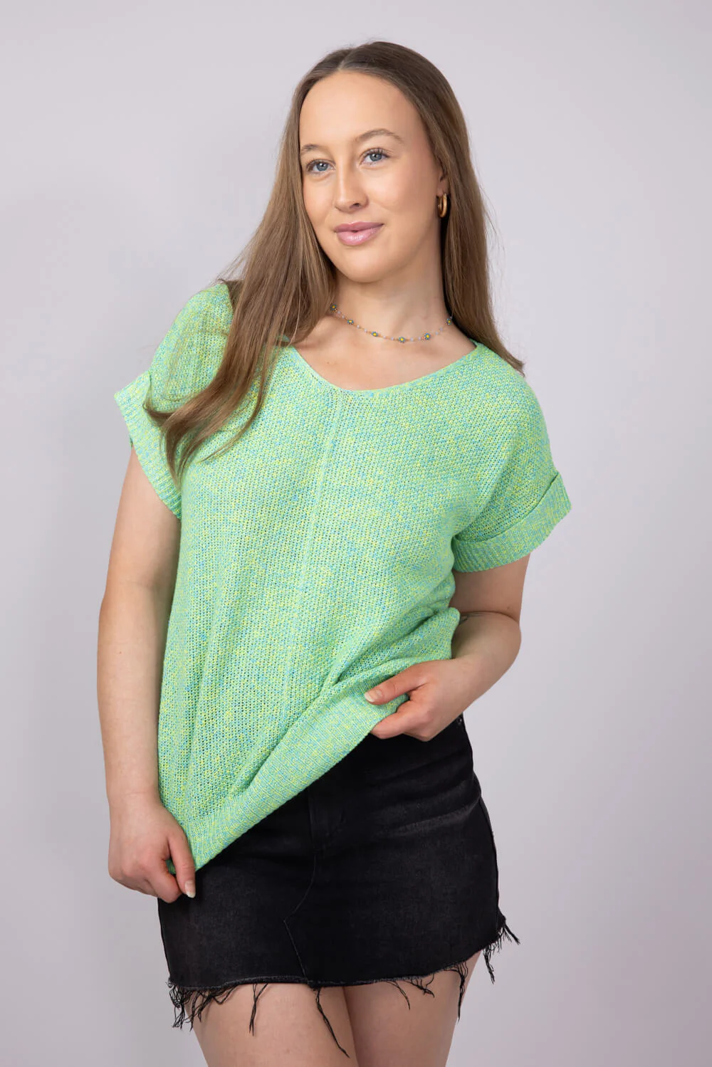 La Miel V-Neck Short Sleeve Sweater for Women - Image 3
