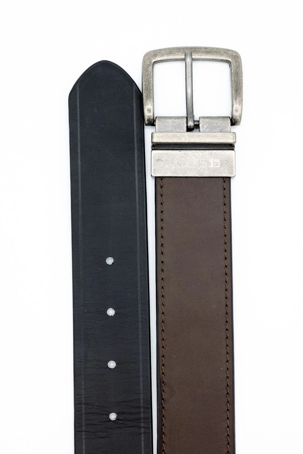 Leather Reversible Belt for Men in Brown/Black | 86824-BROWNBLACK - Image 2