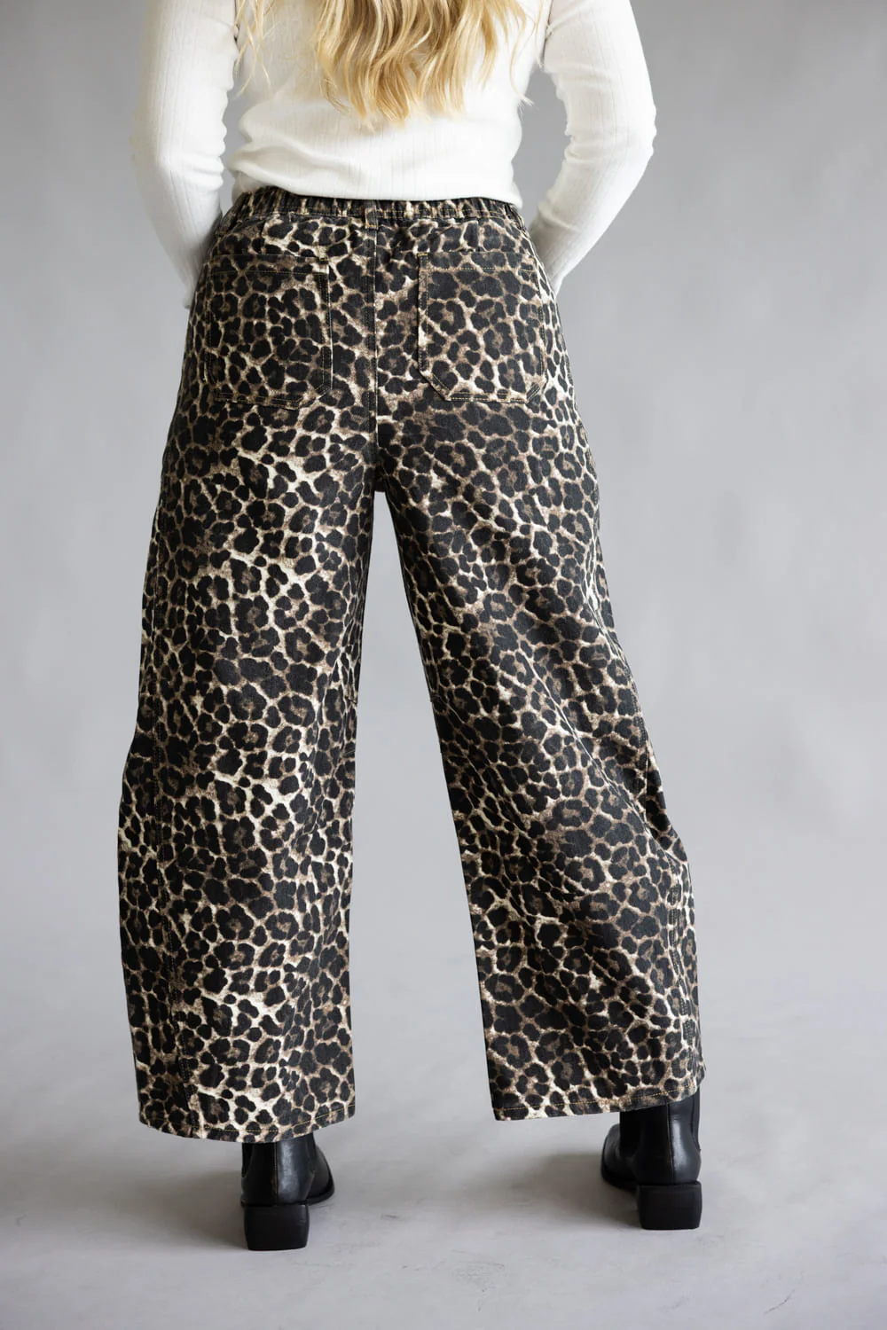 Leopard Printed Barrel Jeans for Women in Mocha | NP70891-MOCHALEOPARD - Image 4