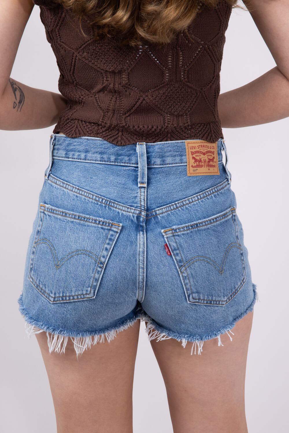Levi’s 501 Original Blow Big Horns Denim Shorts for Women | 56327-0459 - Image 2
