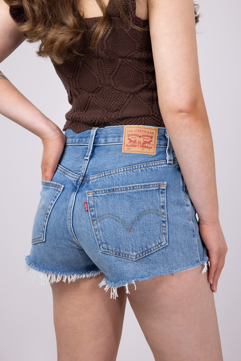 Levi’s 501 Original Blow Big Horns Denim Shorts for Women | 56327-0459 - Image 5