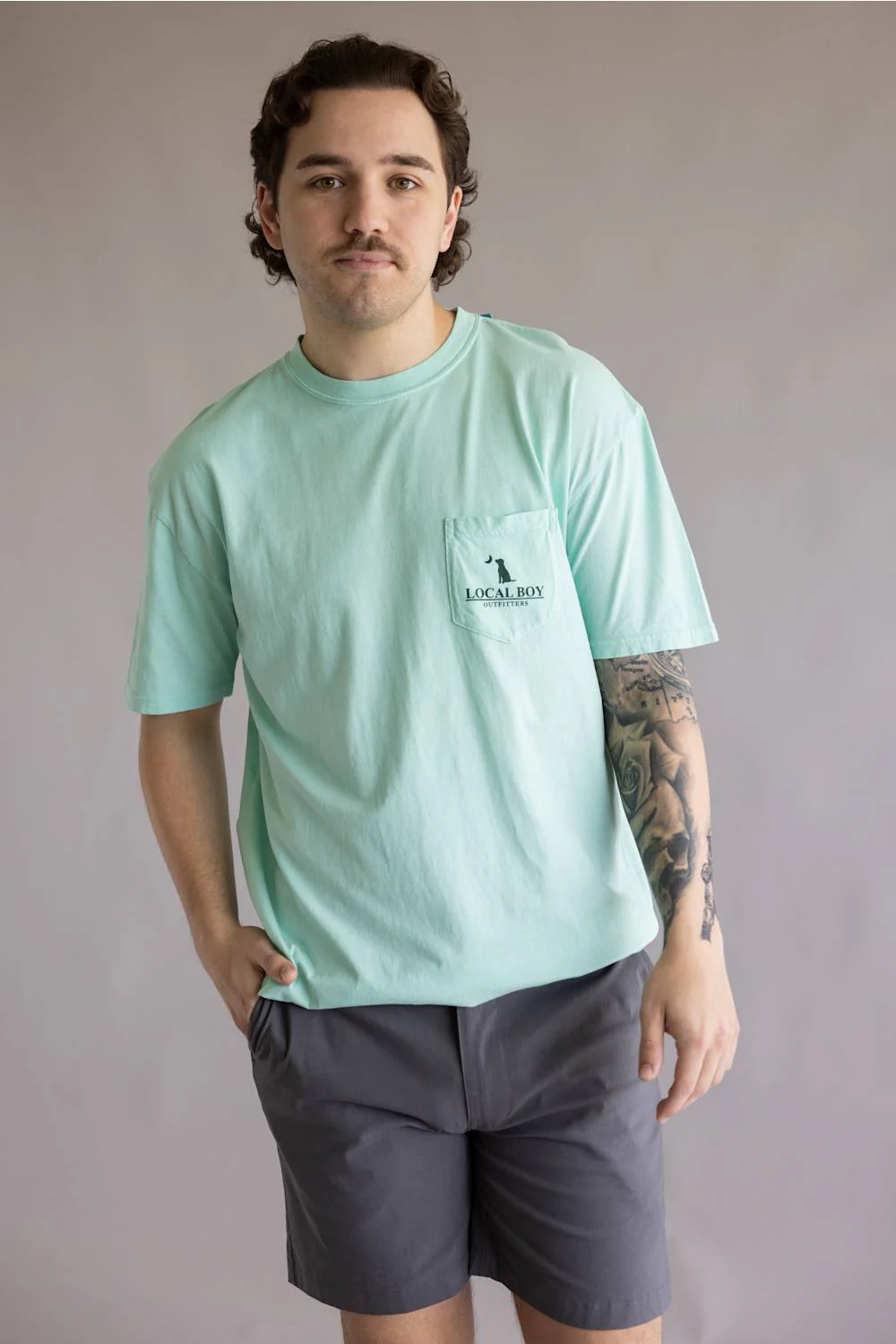 Local Boy 19th Hole T-Shirt for Men in Blue | L1000754-ISR-BLUE - Image 2