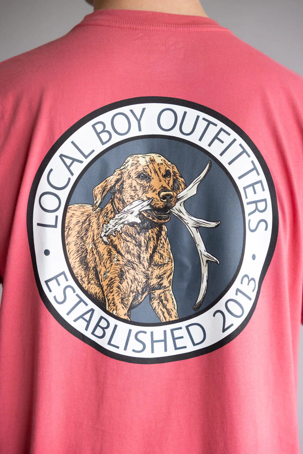 Local Boy Antler Retrieve Tee for Men in Brick Red | L1000645-BRC-RED - Image 3