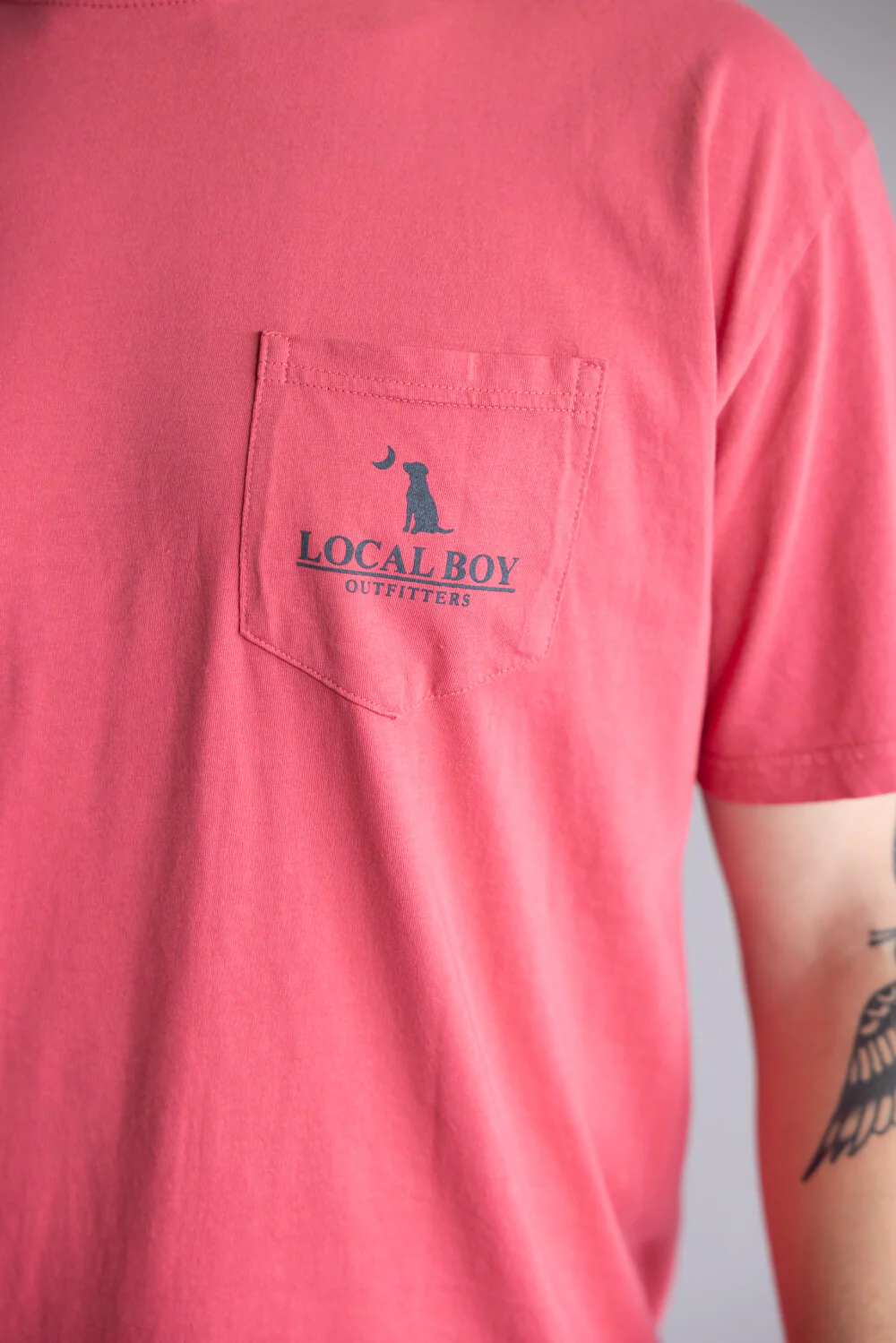 Local Boy Antler Retrieve Tee for Men in Brick Red | L1000645-BRC-RED - Image 4