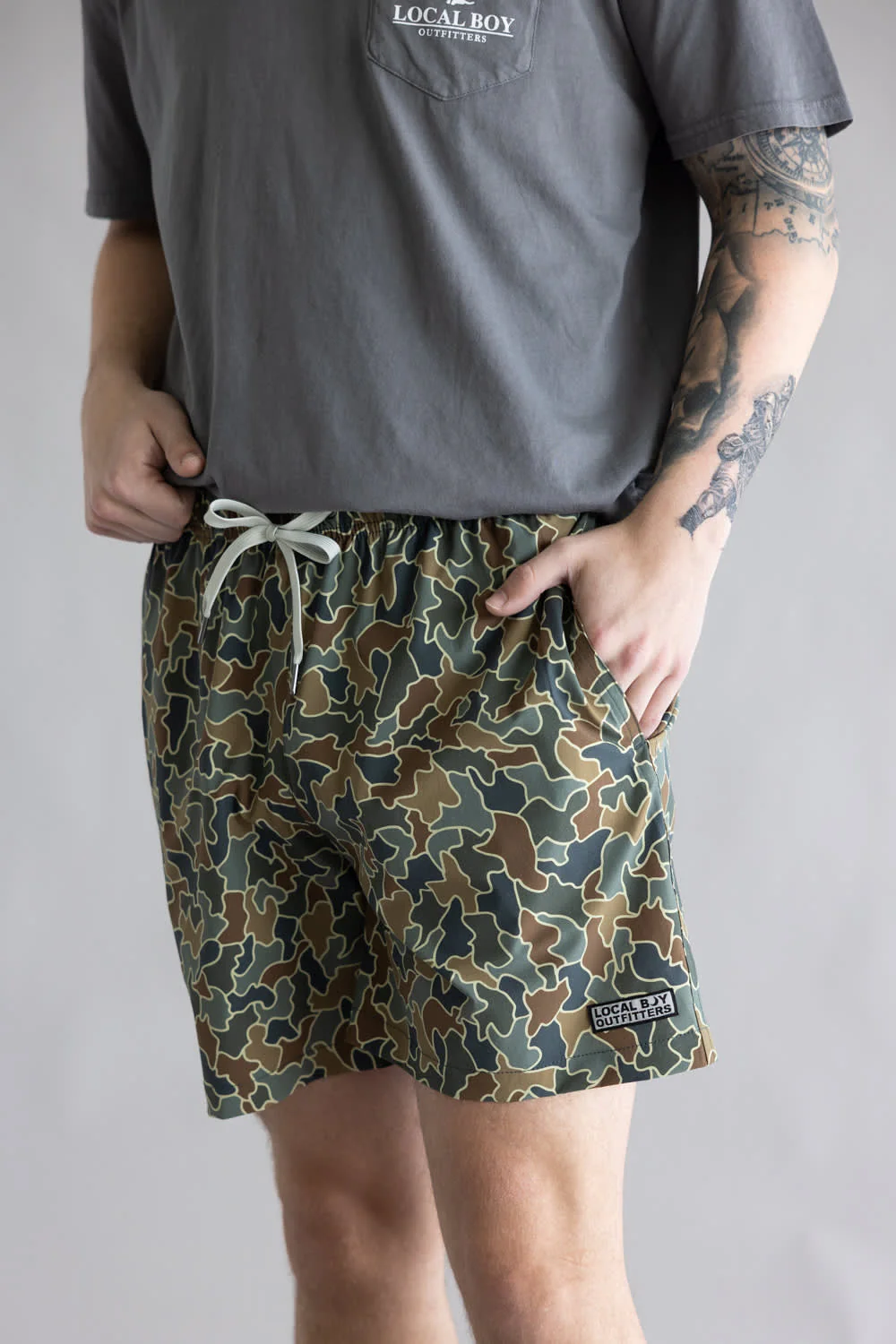 Local Boy Bayside Swim Shorts for Men in Rust | L1600021-CBSR-CAMO - Image 3