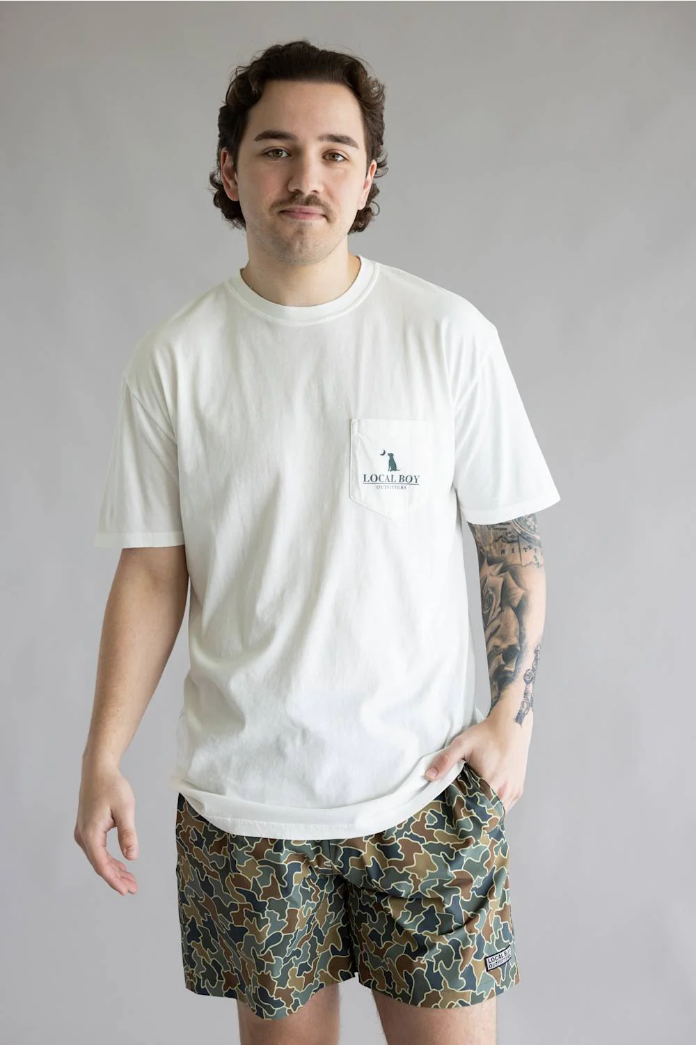 Local Boy Bluff Plate T-Shirt for Men in White | L1000696-WHT-WHITE - Image 5