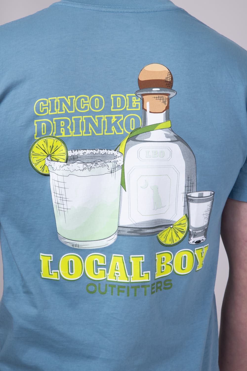 Local Boy Cinco De Drinko T-Shirt for Men in Blue | L1000540-SLATE - Image 3