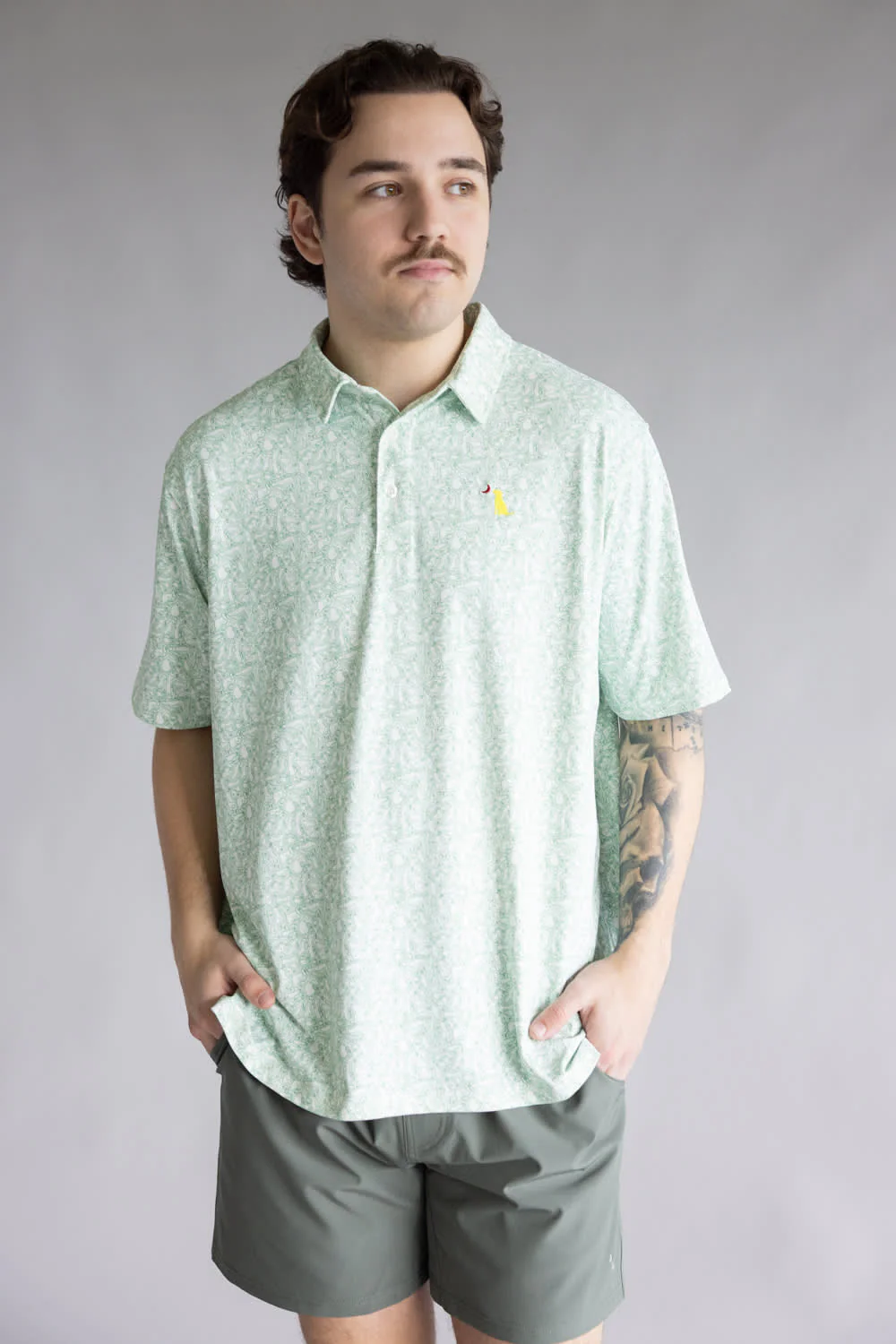 Local Boy Dirty Myrtle Gimme Putt Polo for Men in White | L1200063-PAR-GOLFWHITE - Image 2