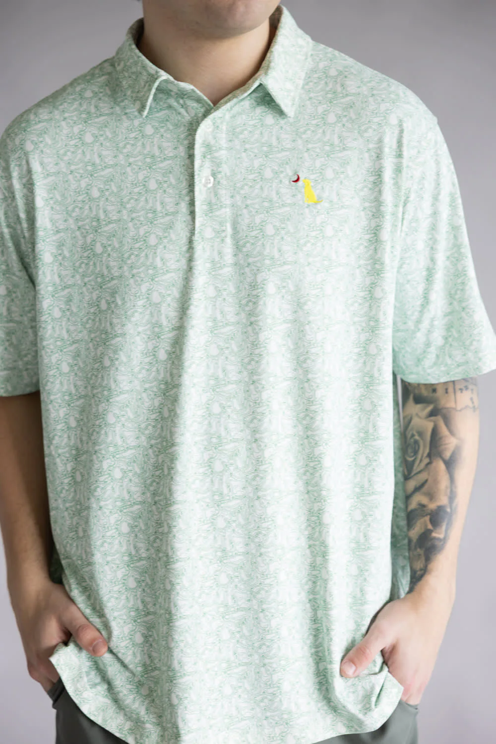 Local Boy Dirty Myrtle Gimme Putt Polo for Men in White | L1200063-PAR-GOLFWHITE - Image 3