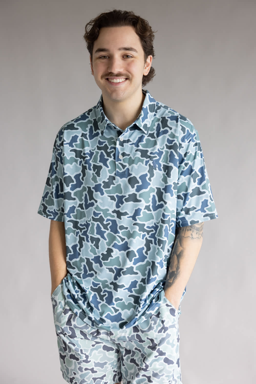 Local Boy Dirty Myrtle Polo for Men in Blue Camo | L1200053-BDMC-BLUECAMO - Image 2