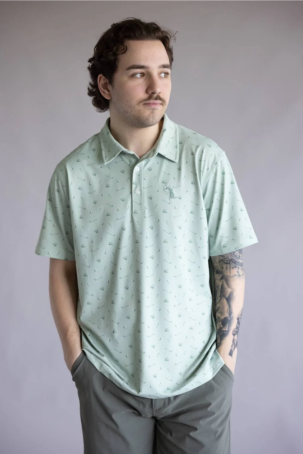 Local Boy Dirty Myrtle Printed Polo for Men - Image 4