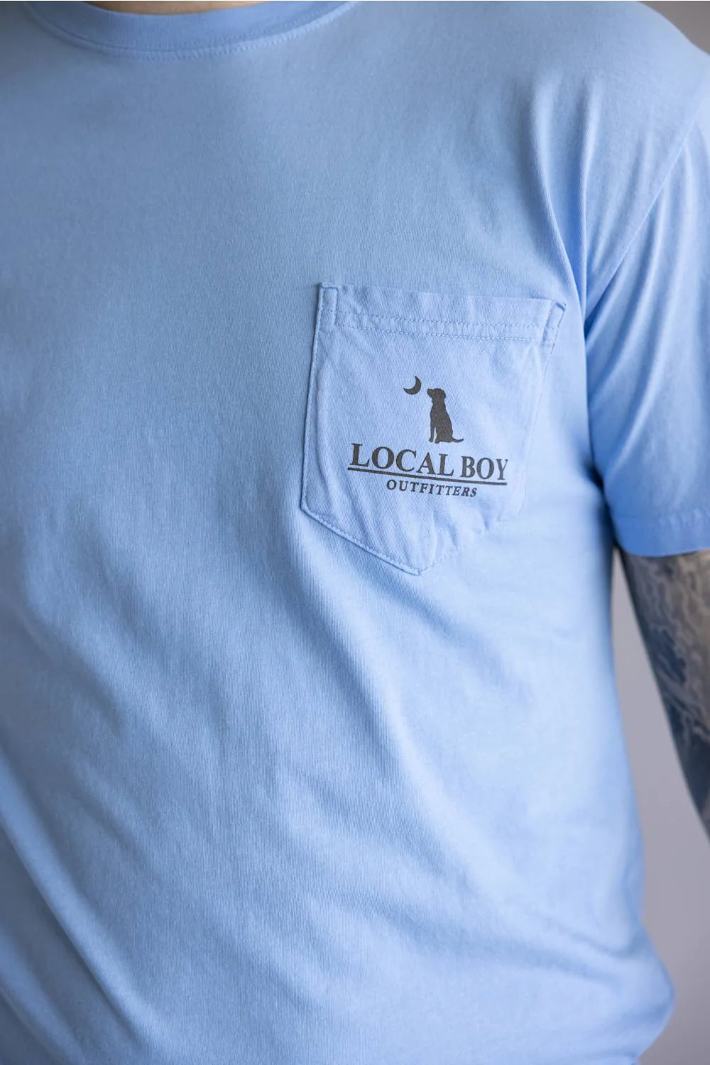 Local Boy Framed Camo T-Shirt for Men in Washed Denim | L1000698-WDM-BLUE - Image 3