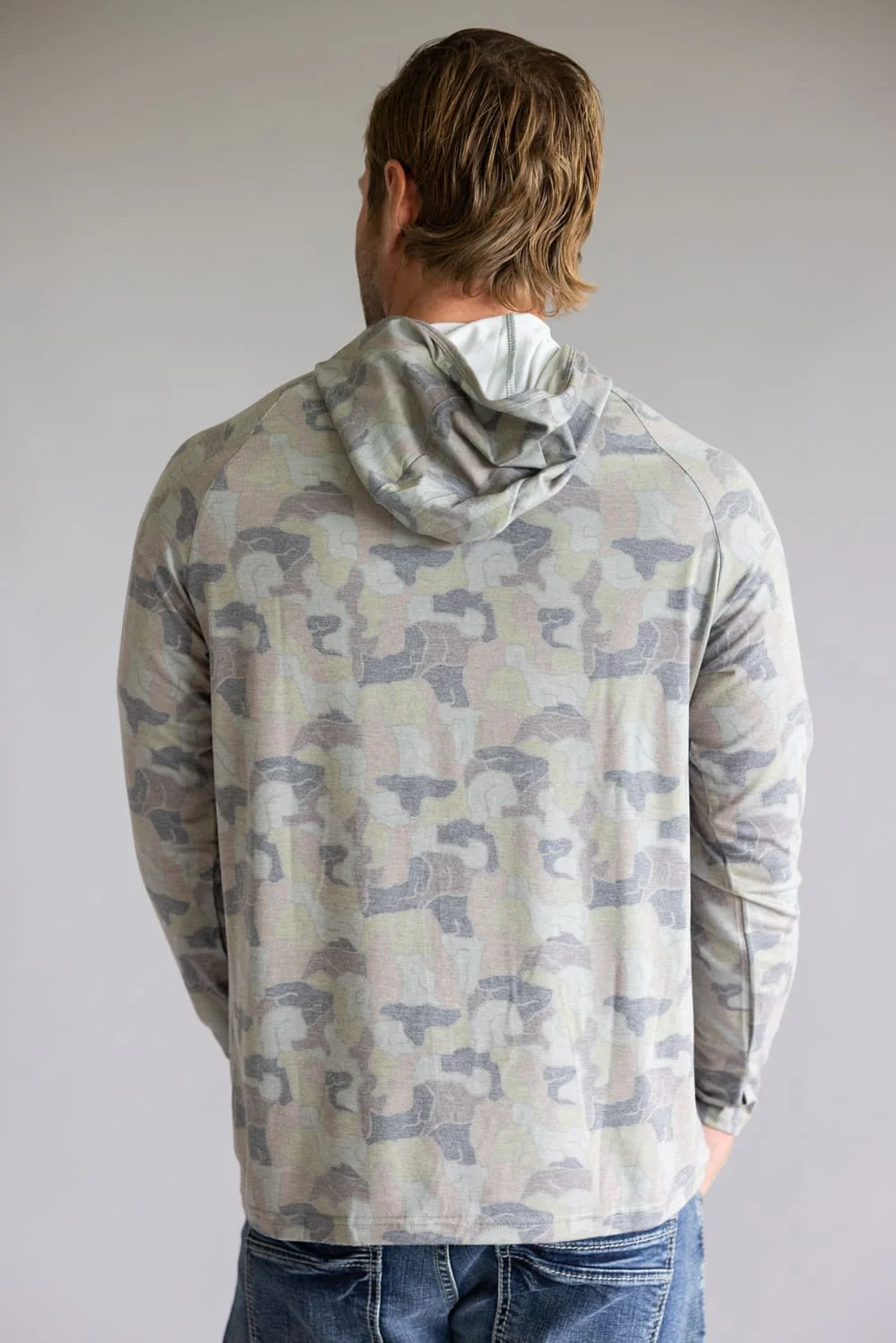 Local Boy Heather Blend Hoodie for Men in Green | L1400084-BDR - Image 2