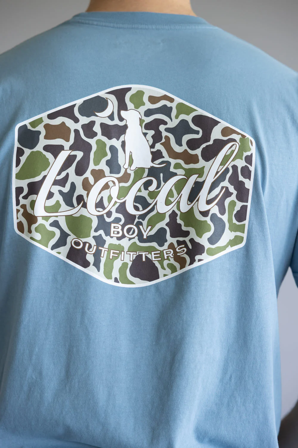 Local Boy Local Flage Badge T-Shirt for Men in Slate Blue | L1000098-SLATE - Image 4