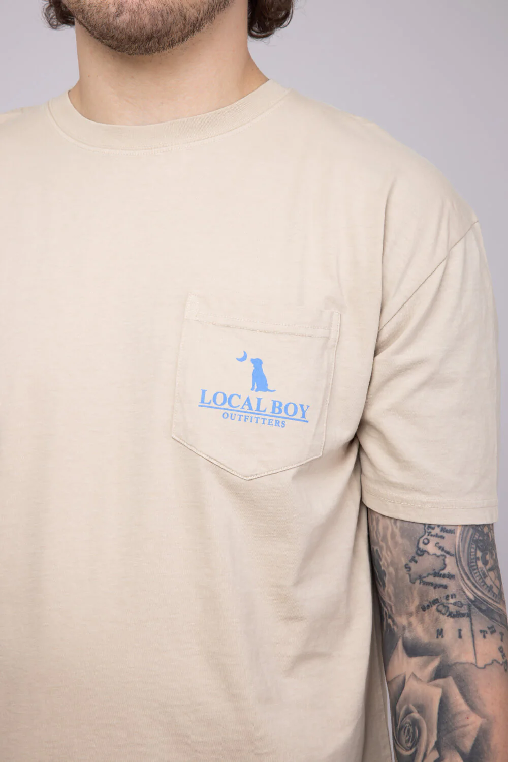 Local Boy Migrating T-Shirt for Men in Latte | L1000368-LATTE - Image 3