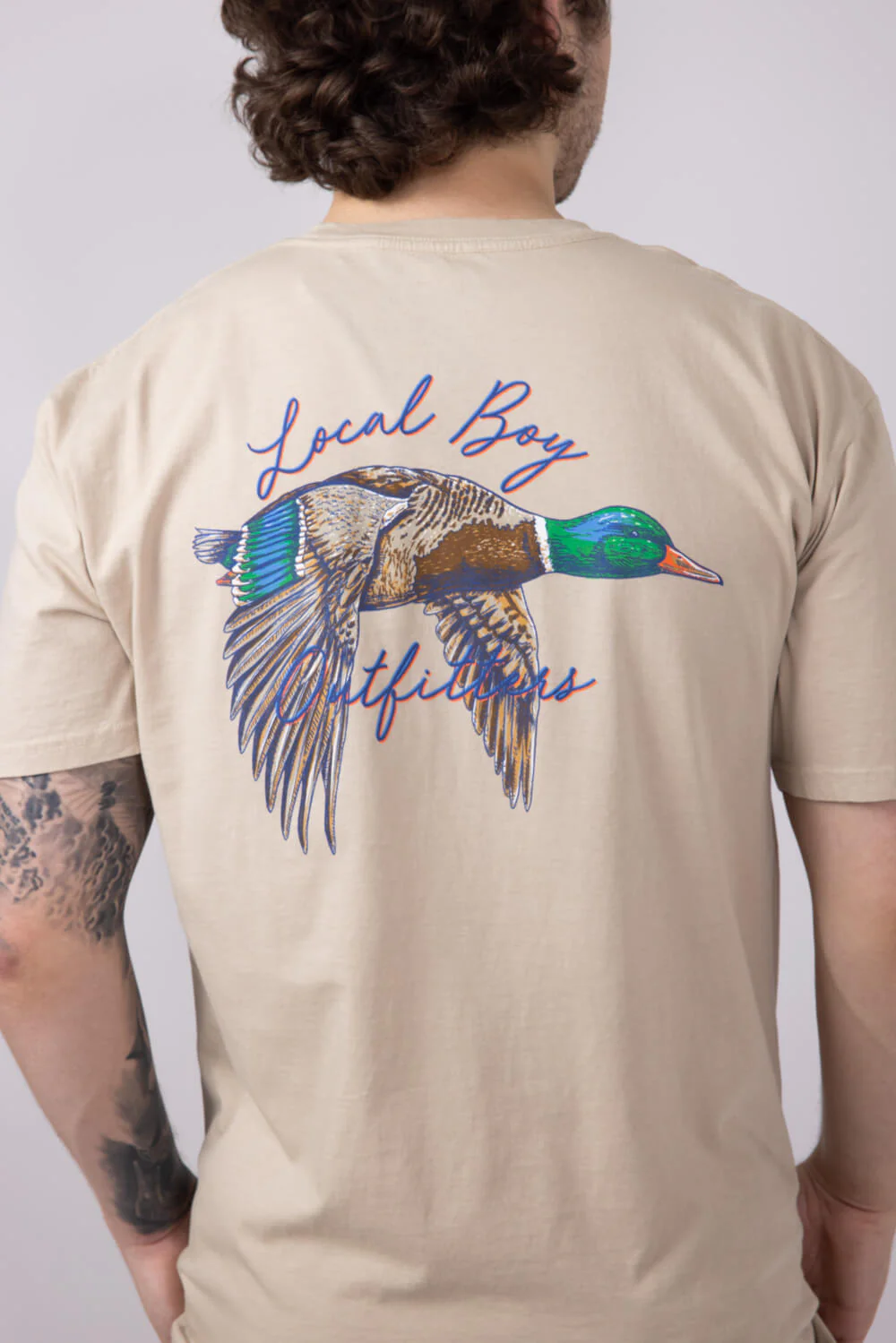 Local Boy Migrating T-Shirt for Men in Latte | L1000368-LATTE - Image 4
