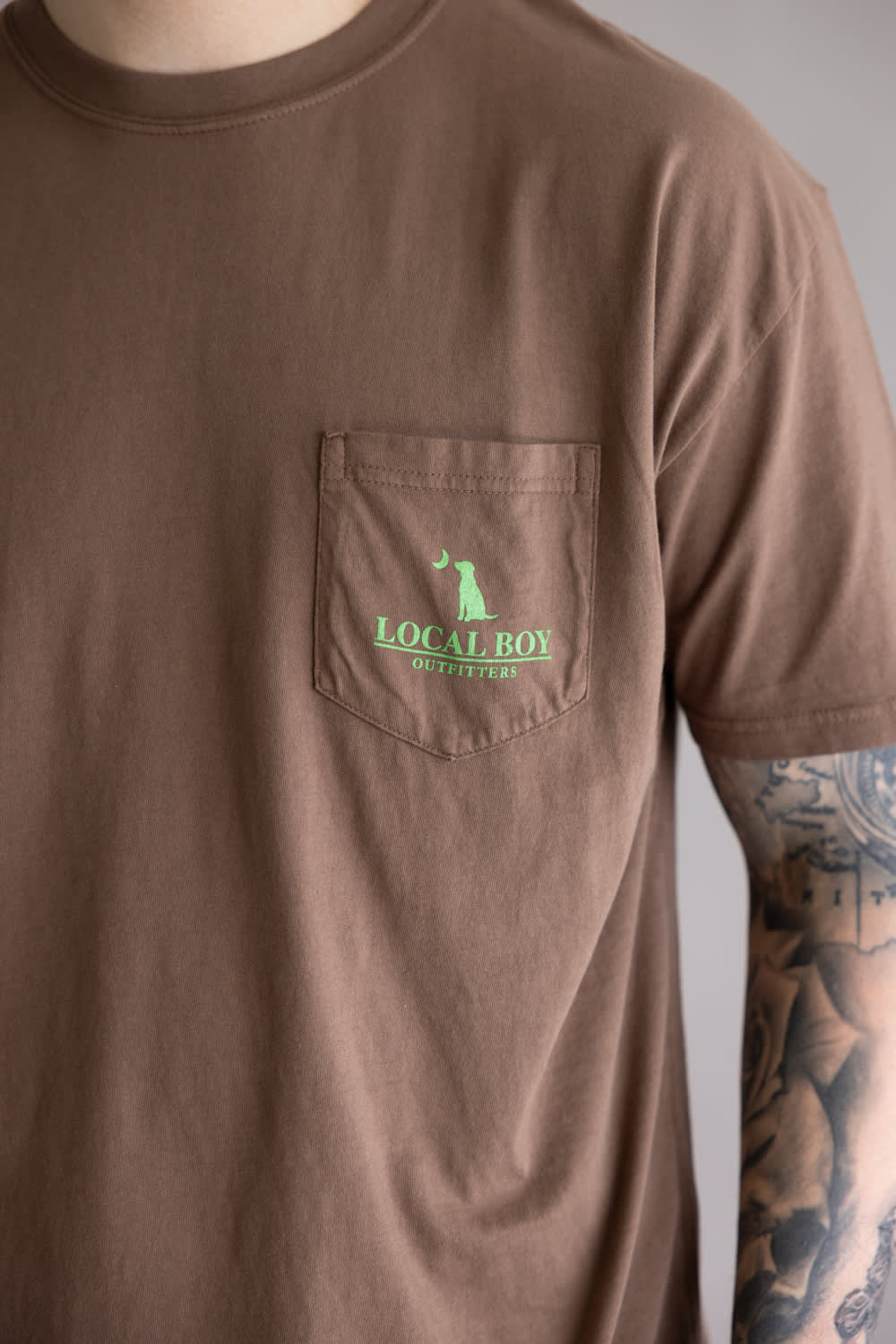 Local Boy Neon Duck T-Shirt for Men in Brown | L1000714-ESO-BROWN - Image 4