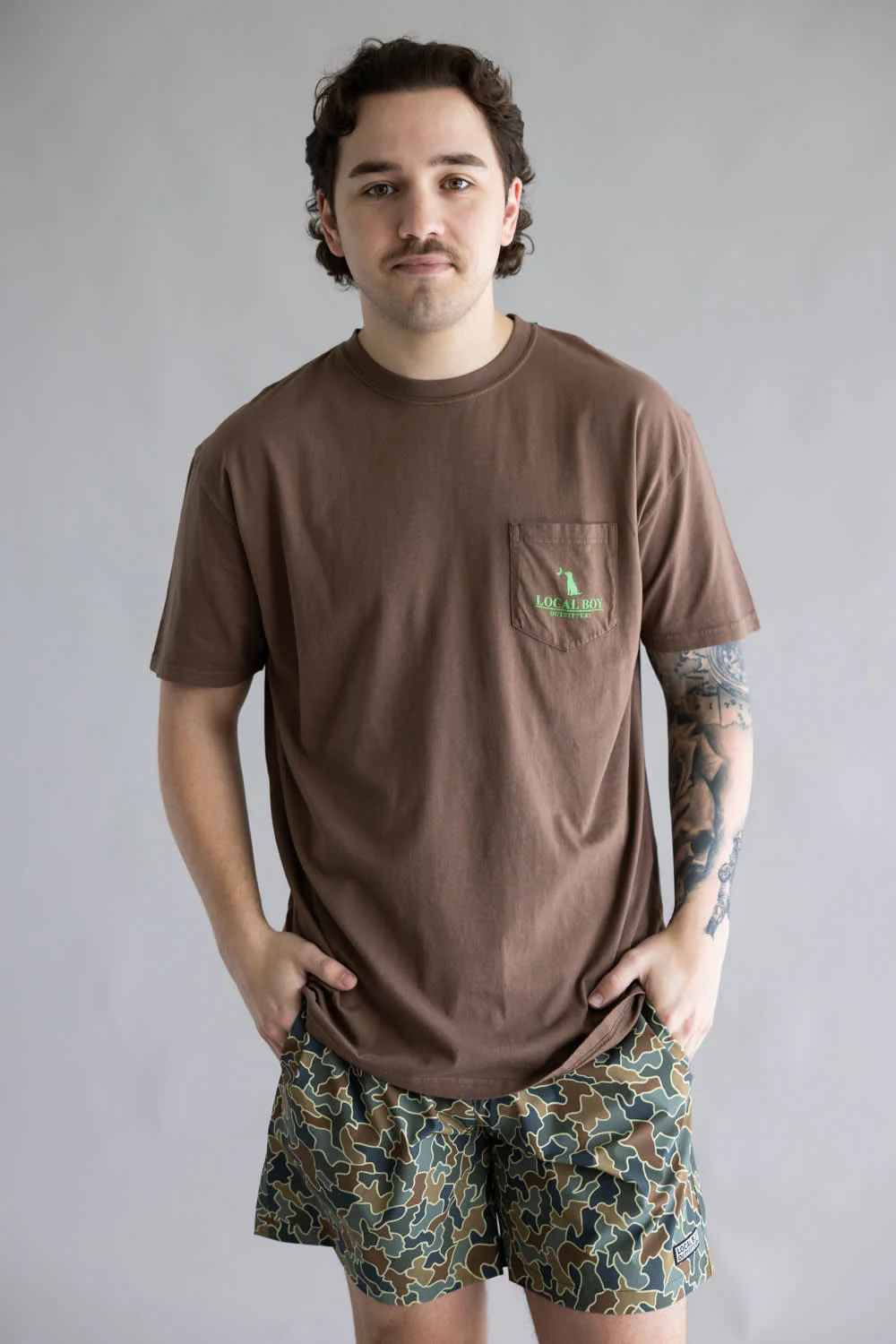 Local Boy Neon Duck T-Shirt for Men in Brown | L1000714-ESO-BROWN - Image 5
