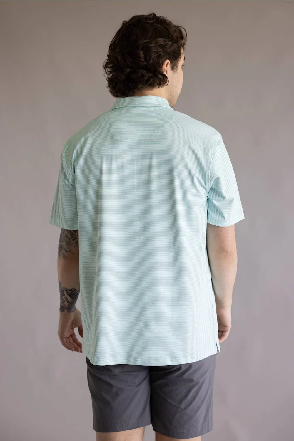 Local Boy Palms Polo for Men in Aqua/White | L1200021-AQW AQUA WHITE - Image 3