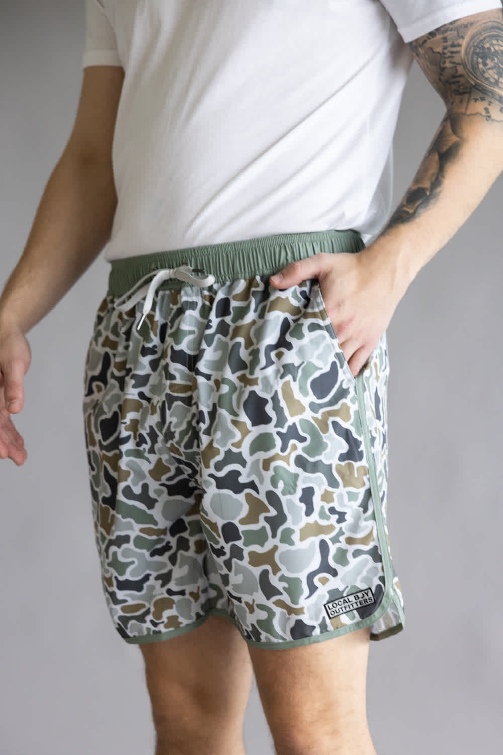 Local Boy Wando Swim Shorts for Men in Brown Camo | L1600020-LFT-CAMO - Image 4