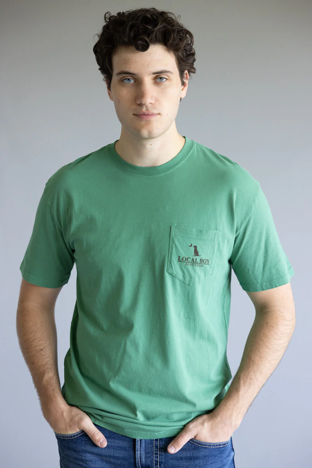 Local Boy Vintage Crest T-Shirt for Men in Green | L1000519-LTG - Image 2