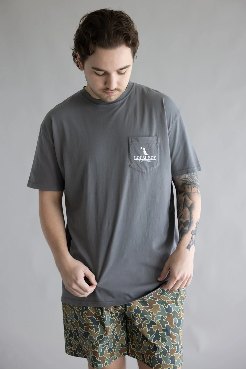 Local Boy Vintage Emblem T-Shirt for Men in Grey | L1000627-GRY-GRAY - Image 3