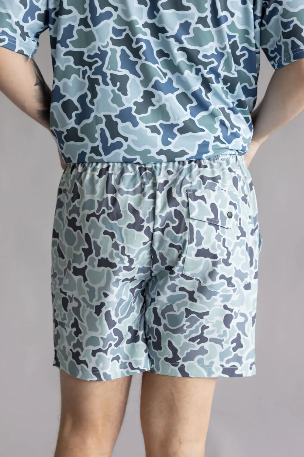 Local Boy Volley Hybrid Shorts for Men in Blue Camo | L1600002-LCL-BLUECAMO - Image 3