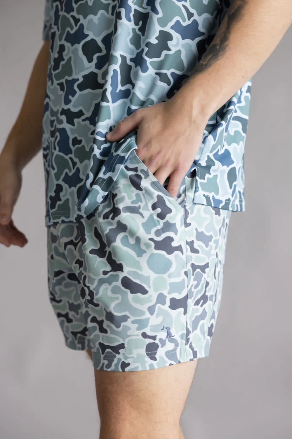 Local Boy Volley Hybrid Shorts for Men in Blue Camo | L1600002-LCL-BLUECAMO - Image 4