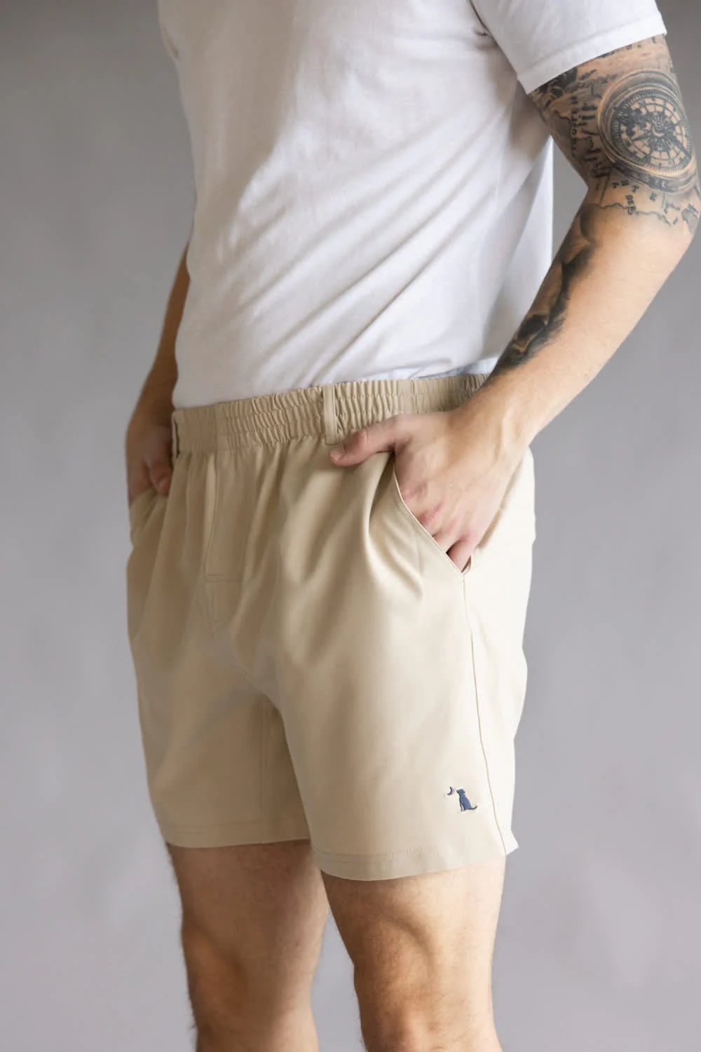 Local Boy Volley Hybrid Shorts for Men in Khaki | L1600002-KHK-KHAKI - Image 4