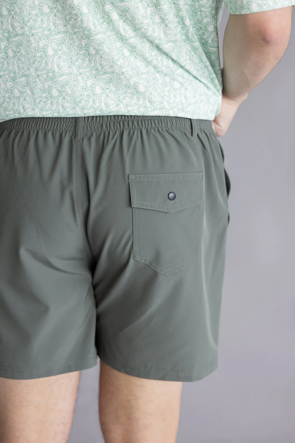 Local Boy Volley Hybrid Shorts for Men in Olive | L1600002-OLV-OLIVE - Image 2
