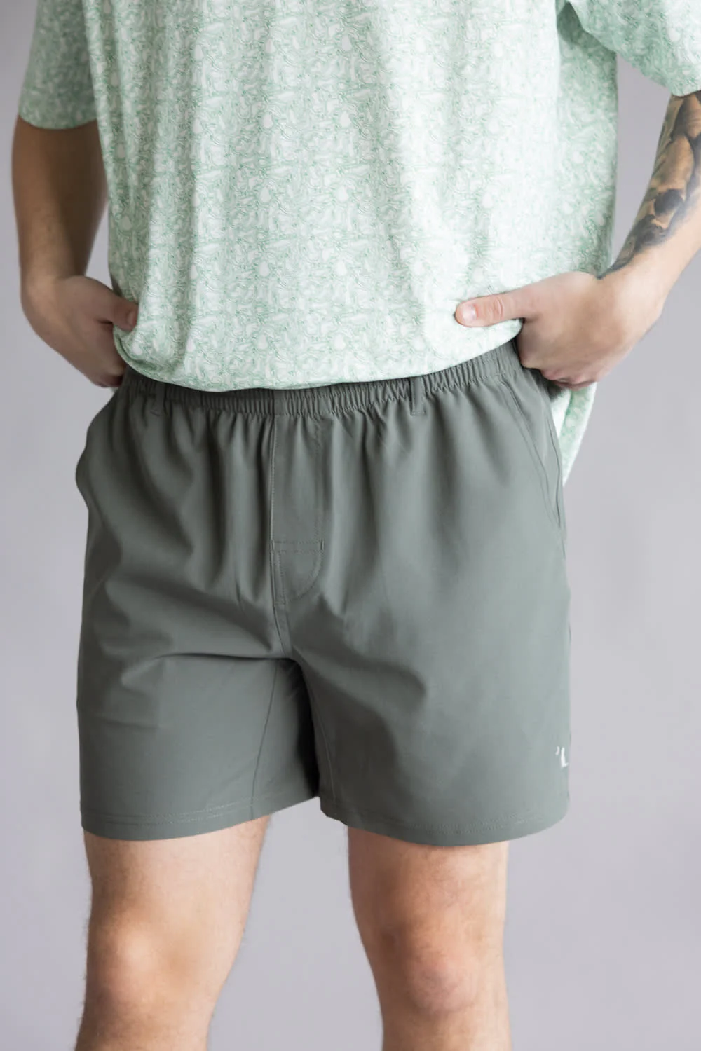 Local Boy Volley Hybrid Shorts for Men in Olive | L1600002-OLV-OLIVE - Image 3