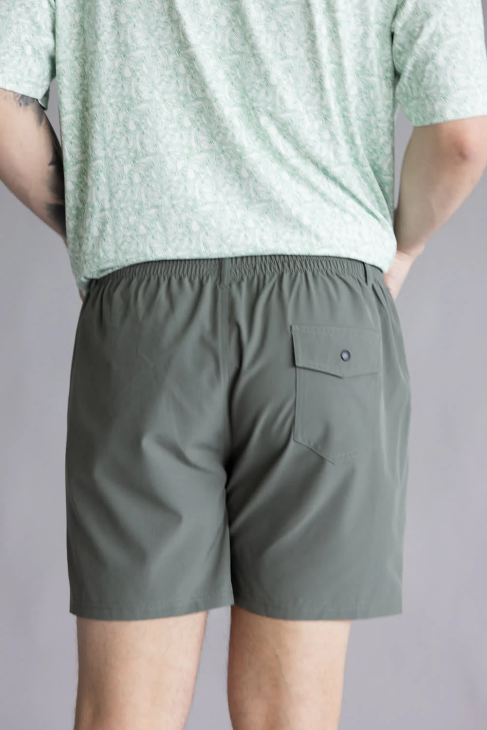 Local Boy Volley Hybrid Shorts for Men in Olive | L1600002-OLV-OLIVE - Image 4