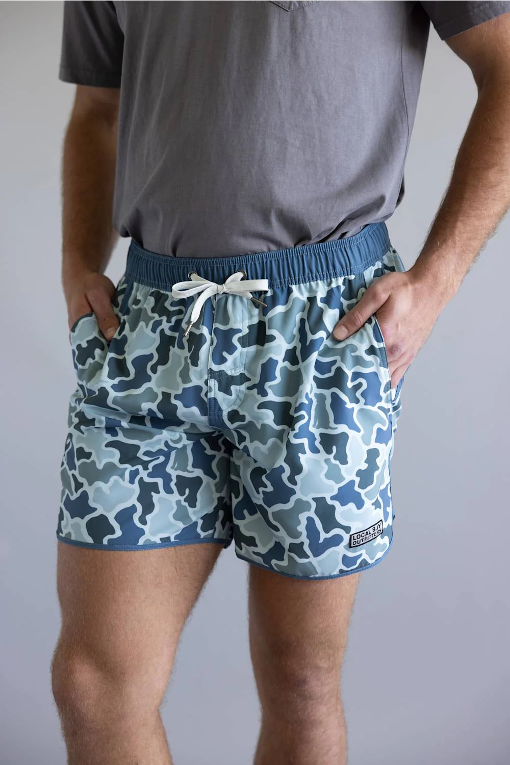 Local Boy Wando Swim Shorts for Men in Blue Camo | L1600020-BDMC-BLUECAMO - Image 3