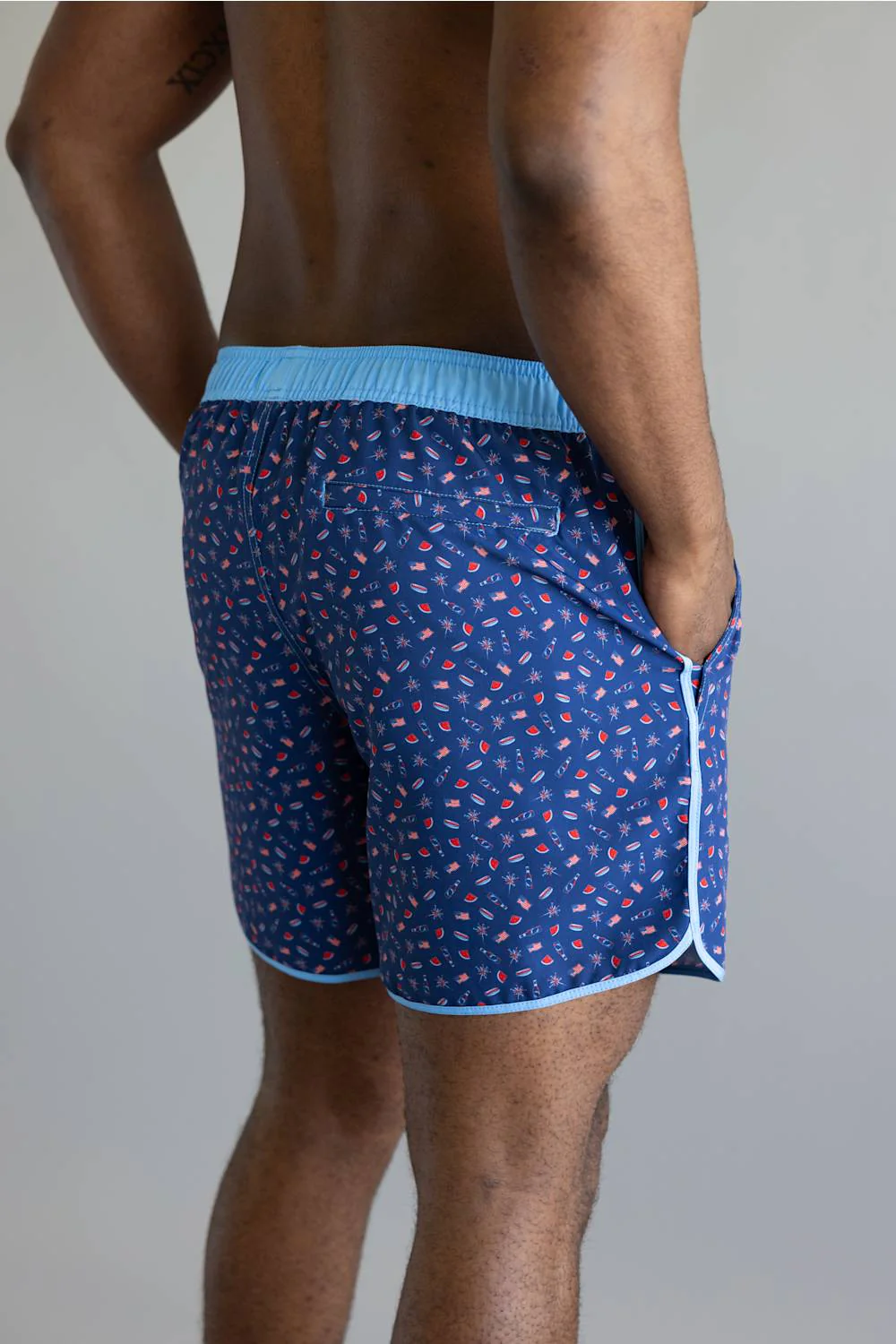 Local Boy Wando Swim Shorts for Men in USA Navy | L1600020-LOTF-NAVYUSA - Image 2