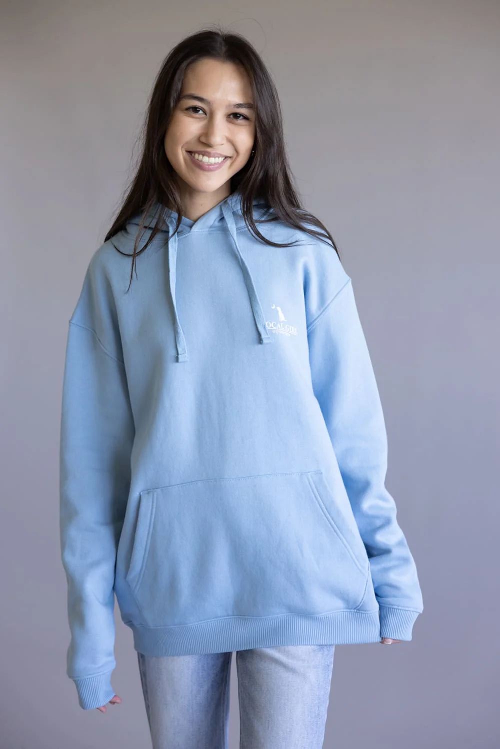 Local Girl Bluff Camo Plate Brushwood Hoodie for Women in Sky Blue | L5130003-SKY - Image 5