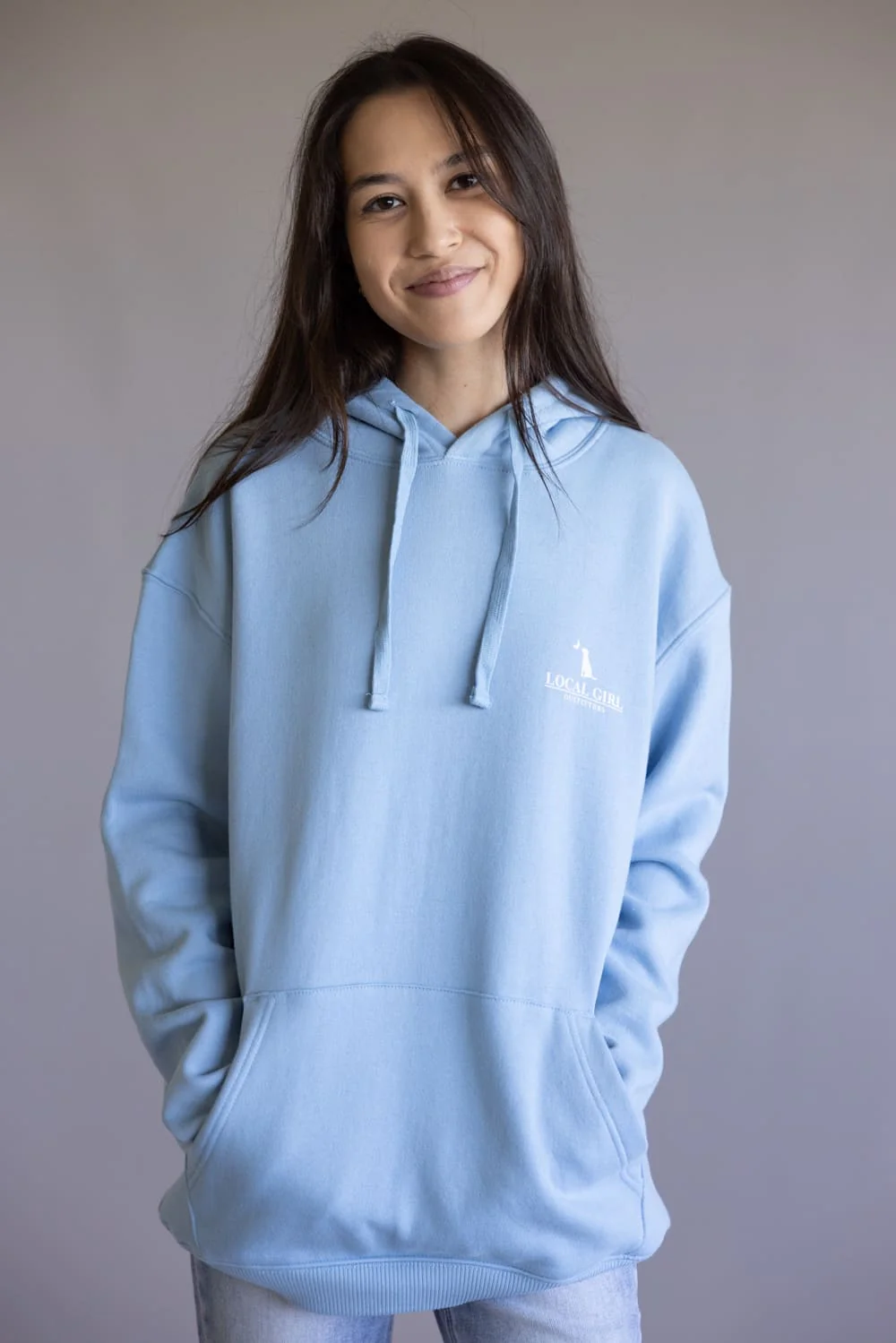 Local Girl Bluff Camo Plate Brushwood Hoodie for Women in Sky Blue | L5130003-SKY - Image 6