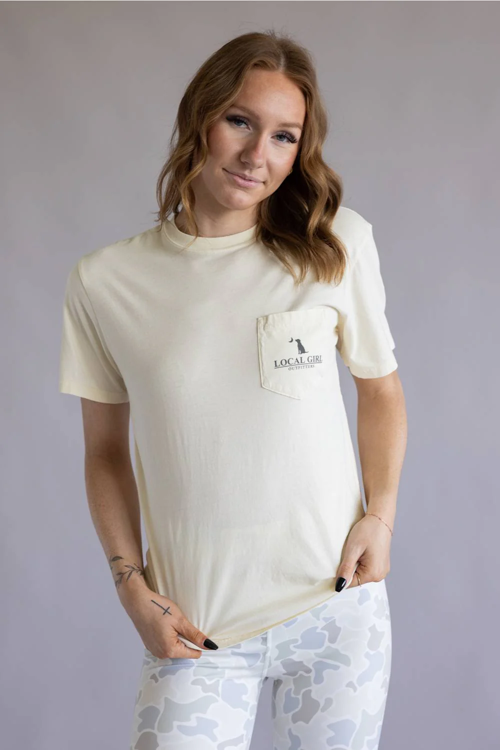 Local Girl Bluff Plate T-Shirt for Women in Ivory | L5100043-IVY - Image 2