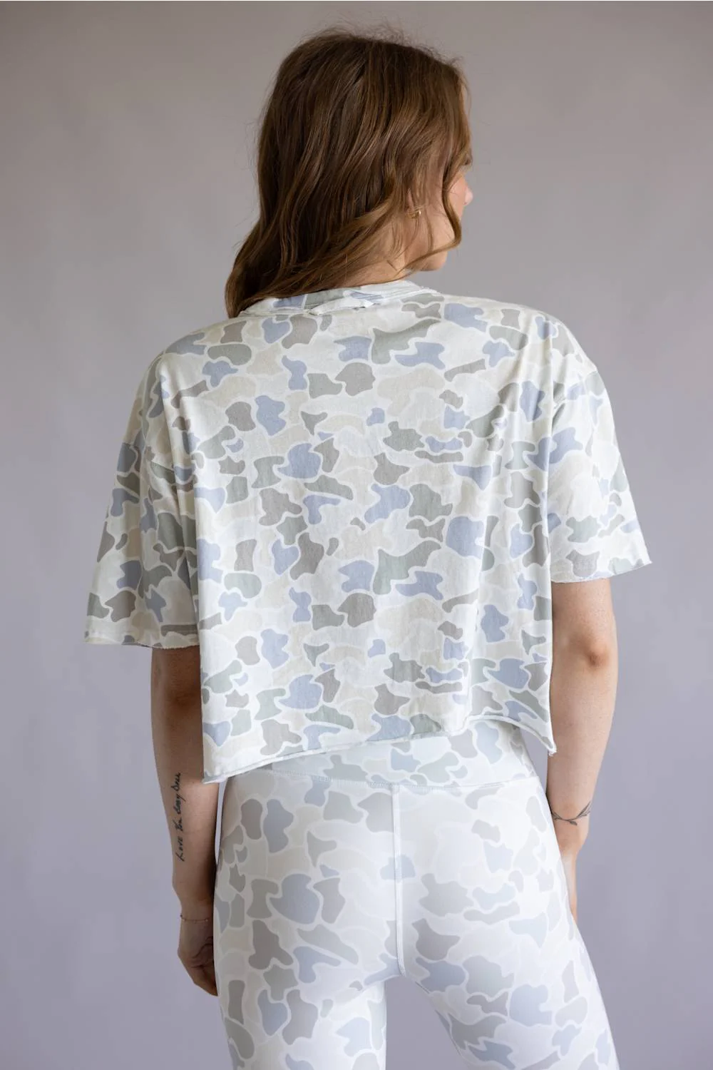 Local Girl Boxy Crop Tee for Women in Saltwater Camo | L5110000-FCW - Image 3