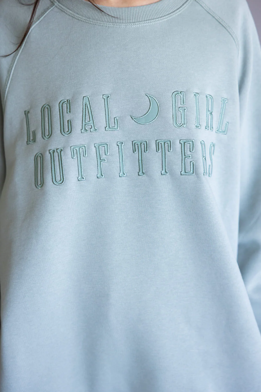 Local Girl Crewneck for Women in Sage Green | L5130009-SGE - Image 3