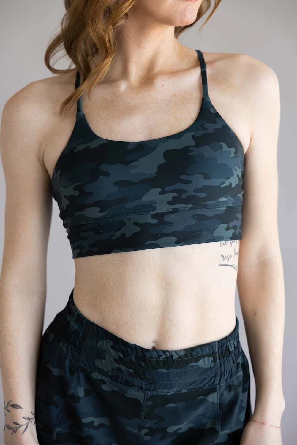 Local Girl Crossover Strap Sports Bra for Women in Black Camo | L5140002-MLC - Image 2