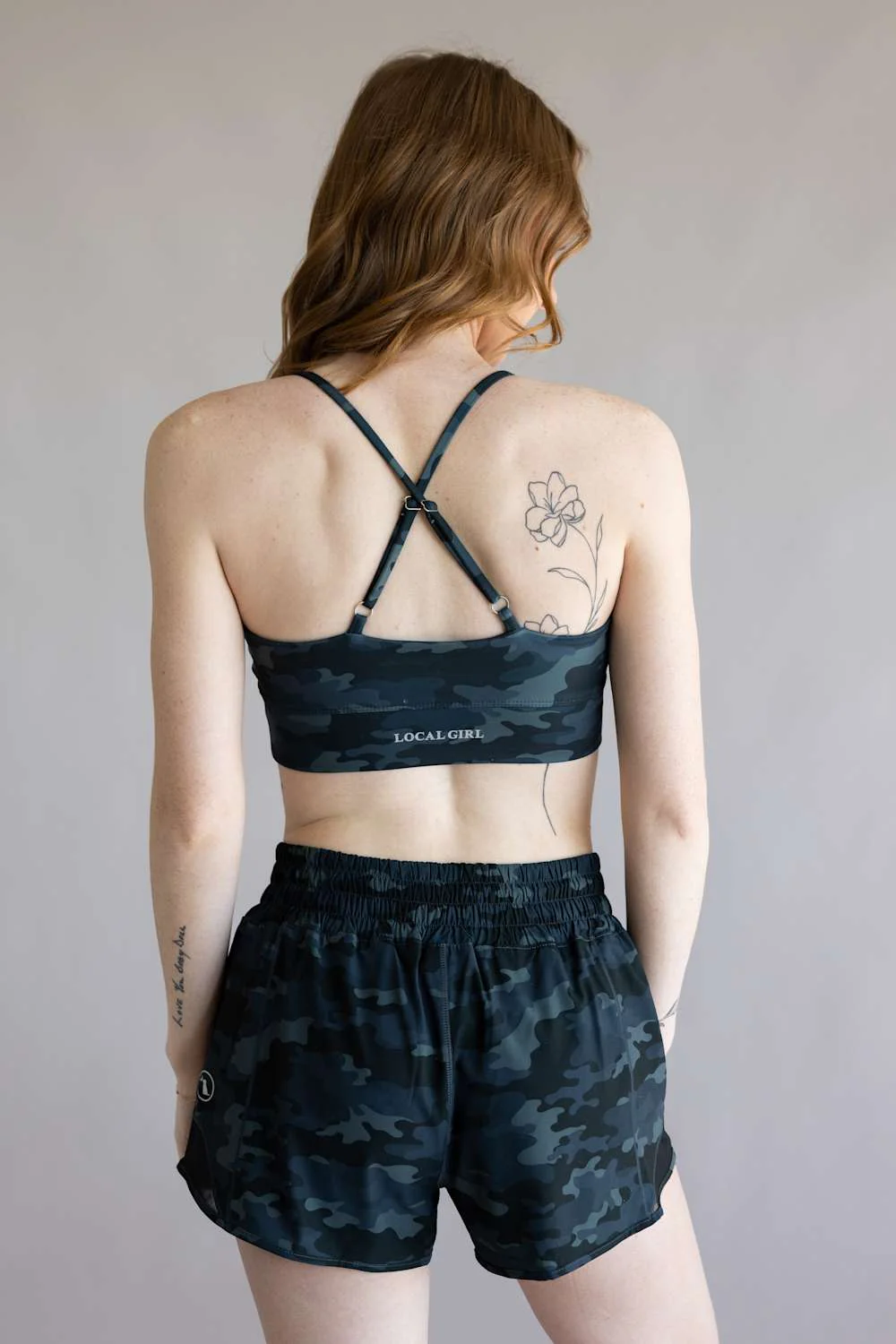 Local Girl Crossover Strap Sports Bra for Women in Black Camo | L5140002-MLC - Image 3