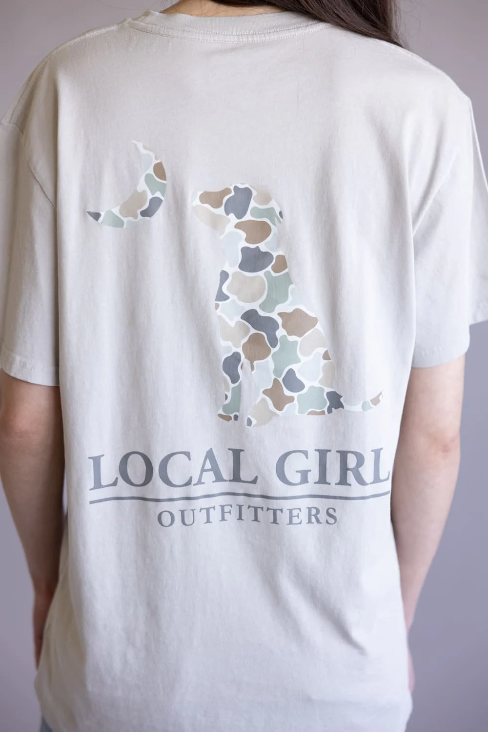 Local Girl Flora Dog and Moon T-Shirt for Women in Grey | L5100041-SIL - Image 3