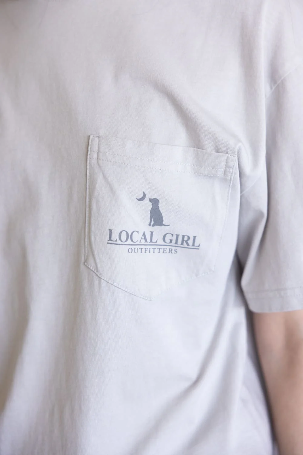Local Girl Flora Dog and Moon T-Shirt for Women in Grey | L5100041-SIL - Image 4