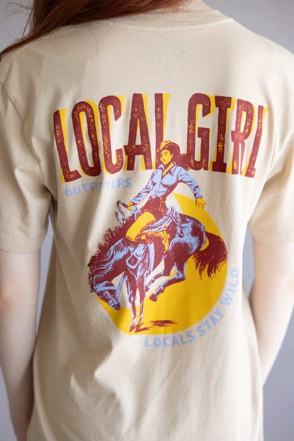 Local Girl Stay Wild T-Shirt for Women in Latte | L5100050-LAT - Image 4