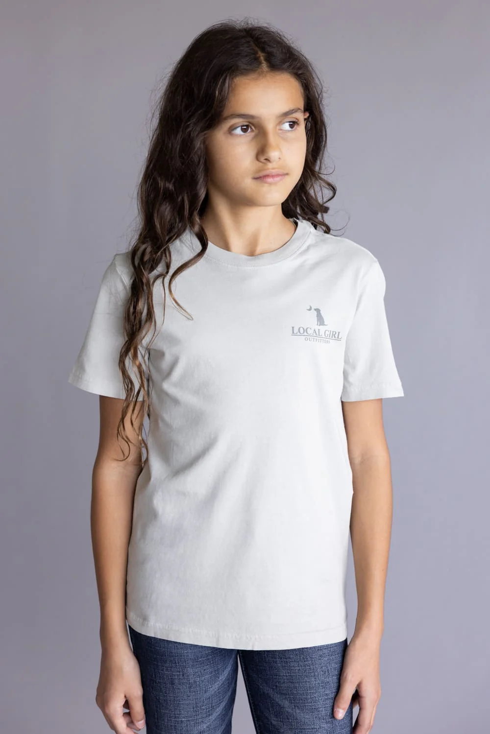 Local Girl Youth Floral T-Shirt in Grey | L5000013-SIL - Image 2