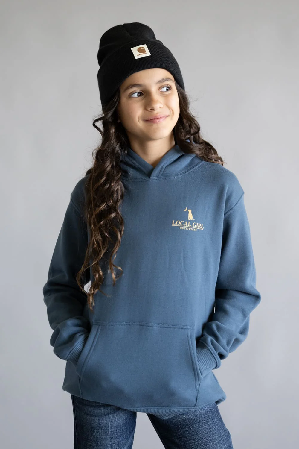 Local Girl Youth River Pup Hoodie in Blue | L5020004-AFB - Image 2