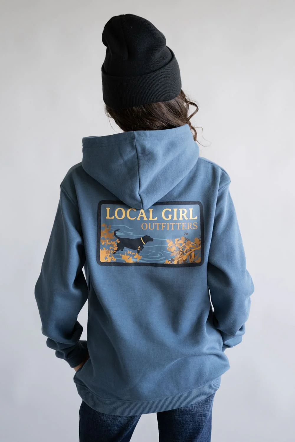 Local Girl Youth River Pup Hoodie in Blue | L5020004-AFB - Image 4