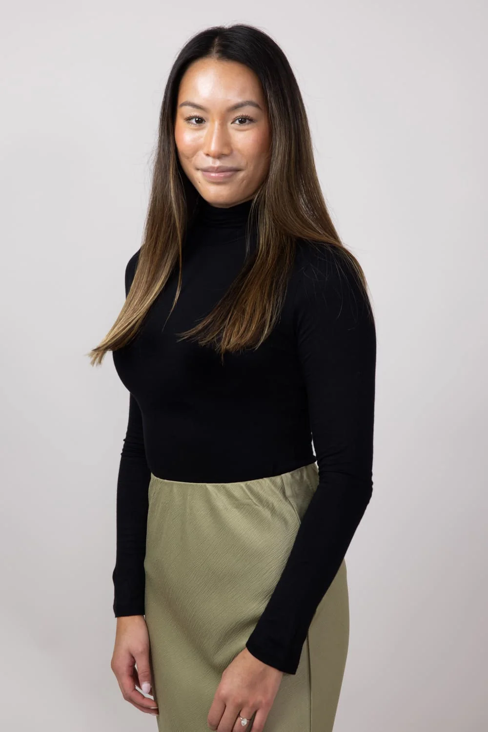 Long Sleeve Turtleneck Top for Women in Black | T10073-BLACK - Image 4